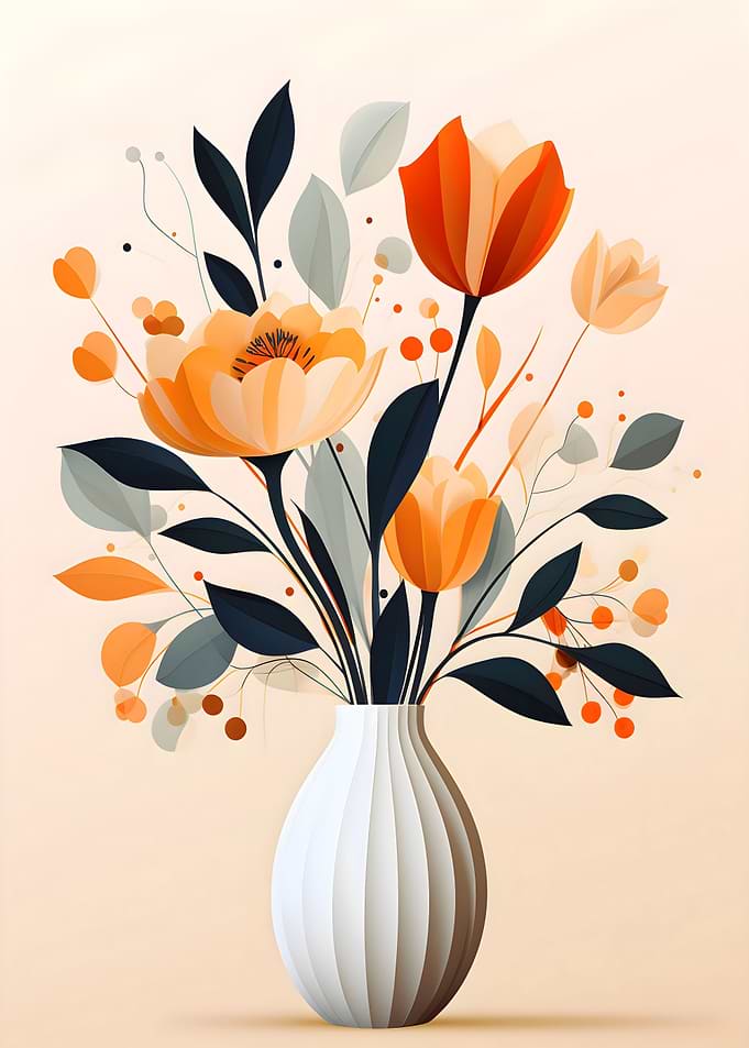 White Vase Flowers