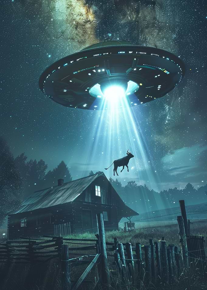 Alien UFO Cow Abduction