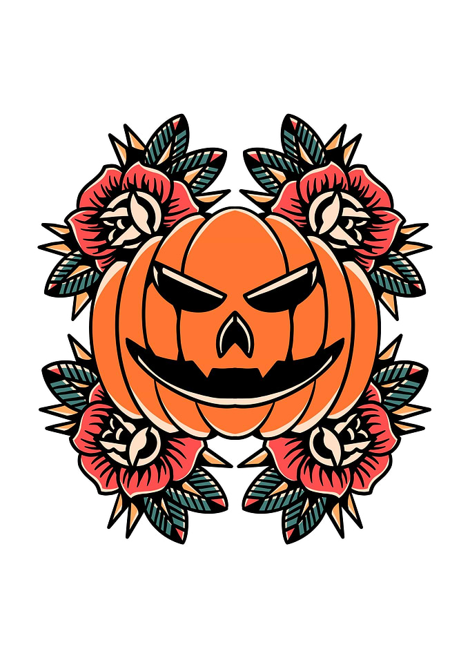 halloween rose tattoo