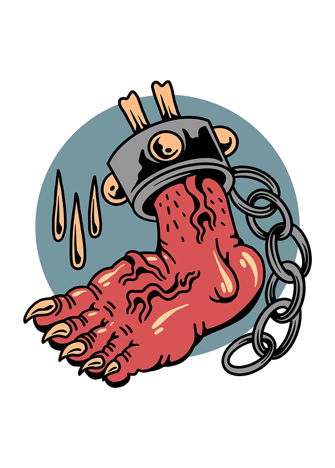 devil foot tattoo