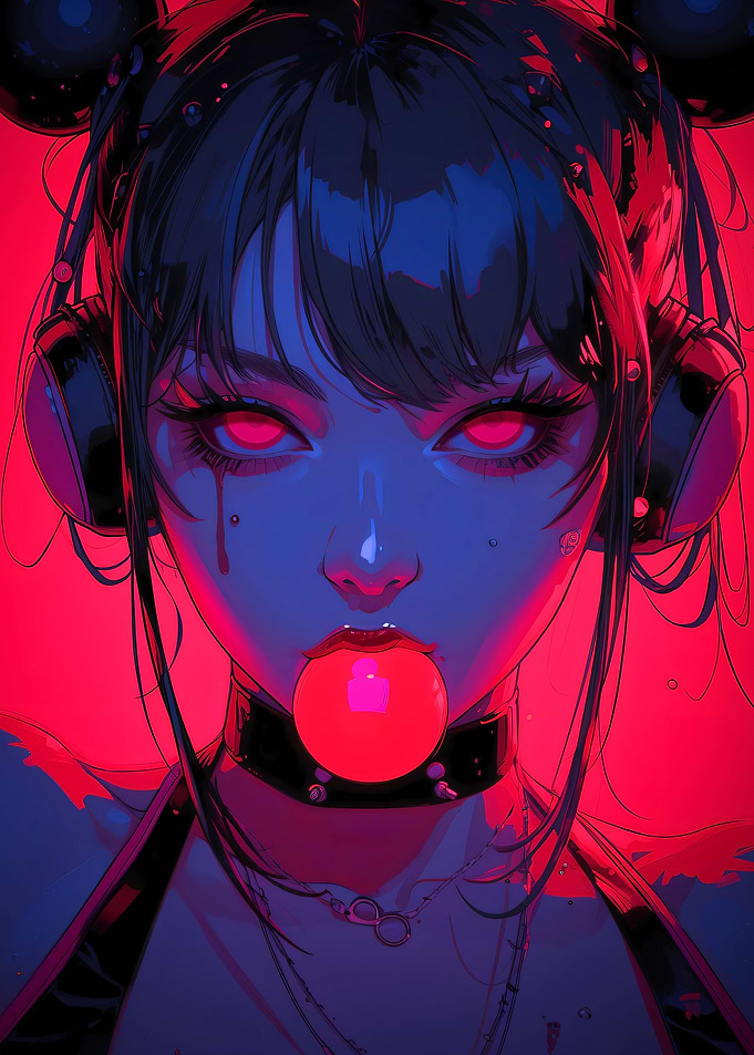 Neon Anime Girl