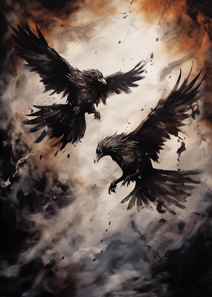 Crow Ravens ink