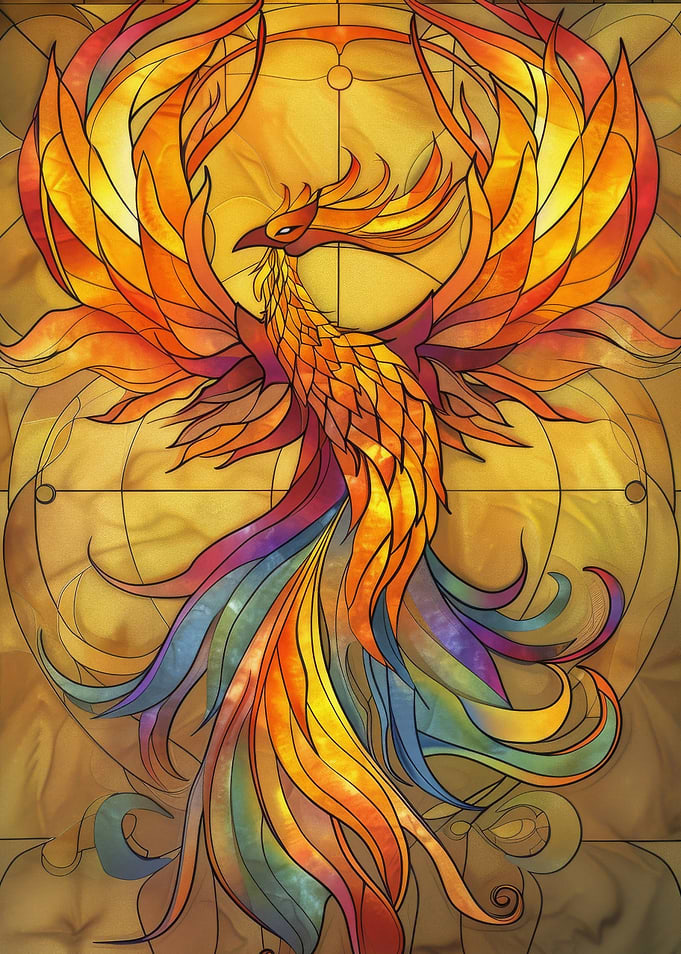 Phoenix Retro Gold Glass