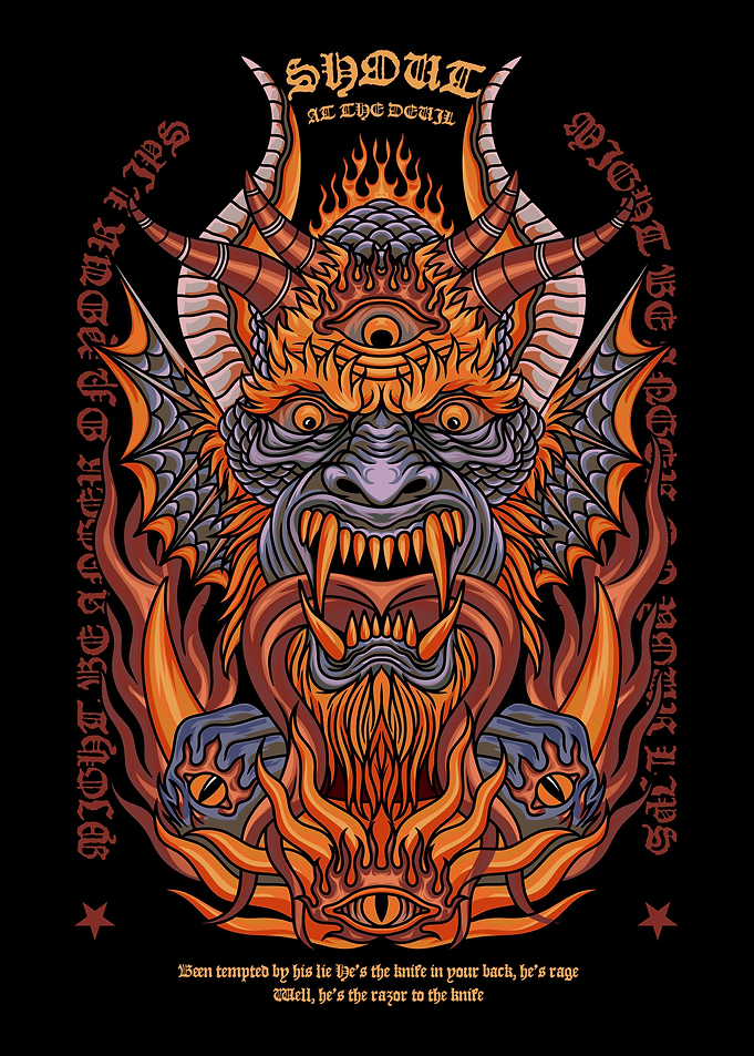 Demon Crescent With Text