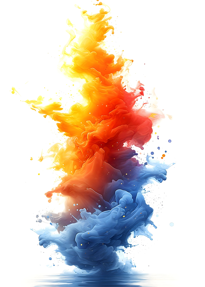 Blue Orange Colorful Smoke