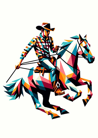 cowboy riding horse wpap C