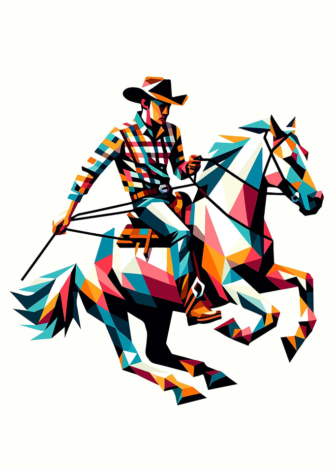 cowboy riding horse wpap C