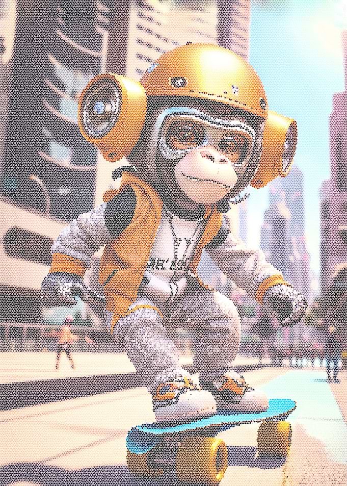 monkey playing on a skate