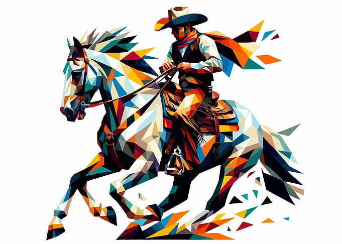 cowboy riding horse wpap
