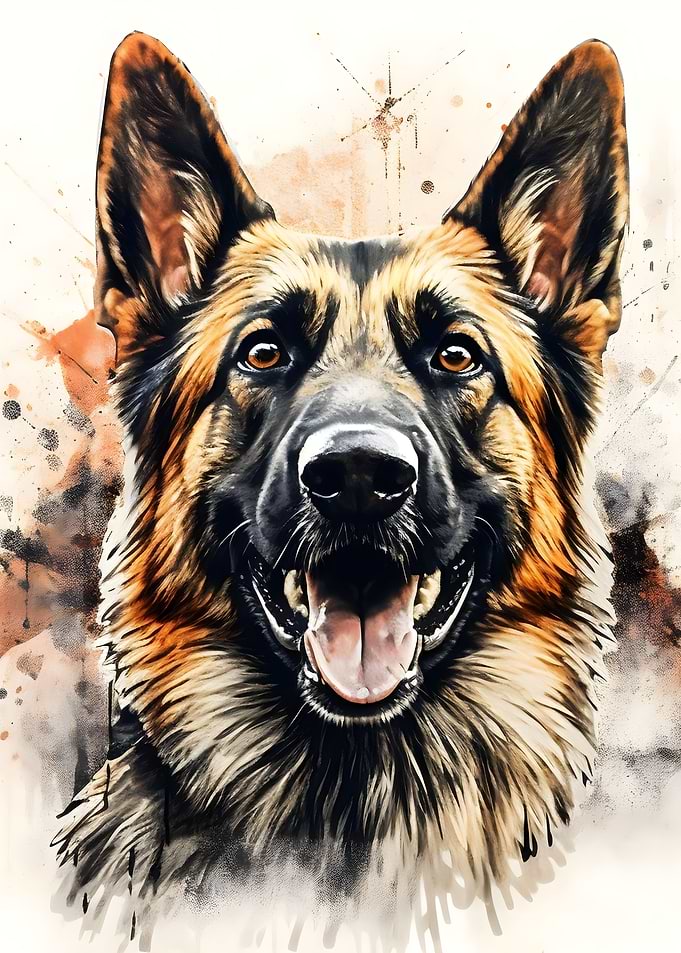 German Shepherd Watercolor