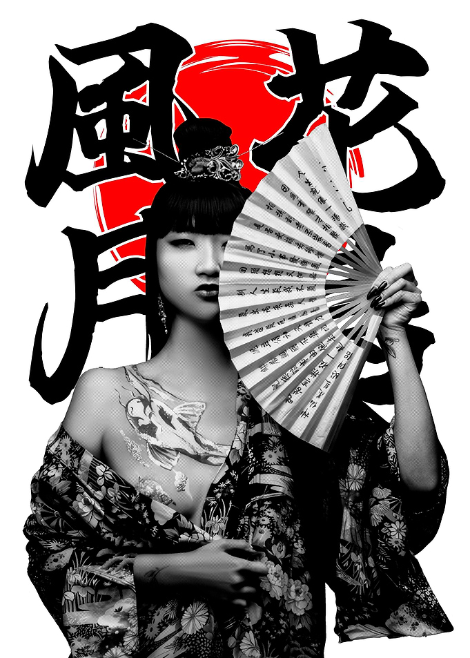 Asian woman fan