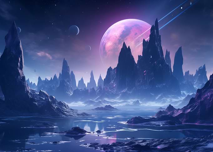 Valley Of Galaxy Landscape