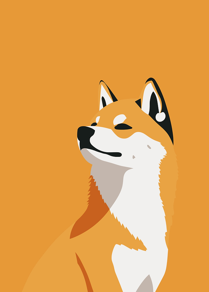 Shiba Dog Retro Minimal