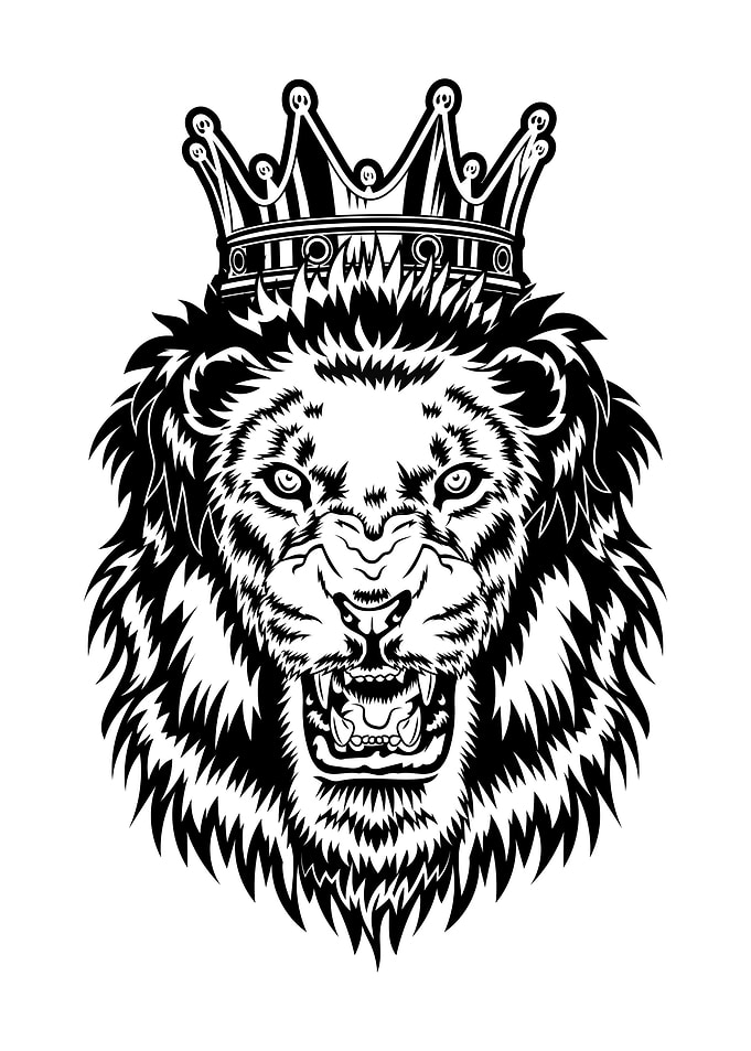 Angry Lion Portrait Art