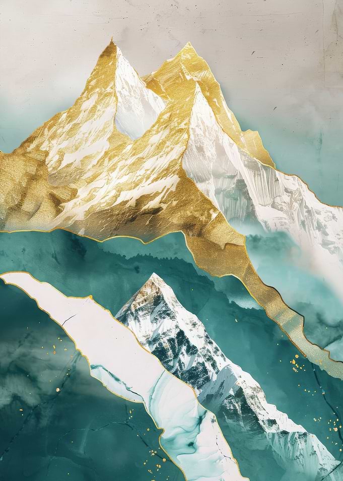 Nature Mountain Gold Decor