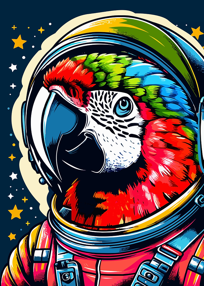 parrot astronaut wpap