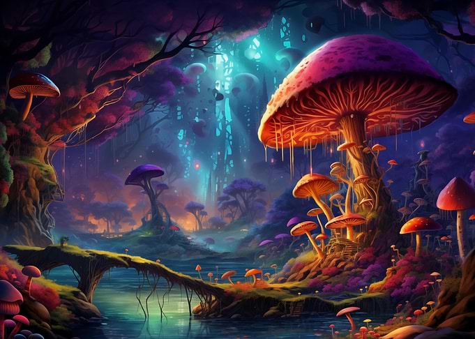Psychedelic Mushroom Trees