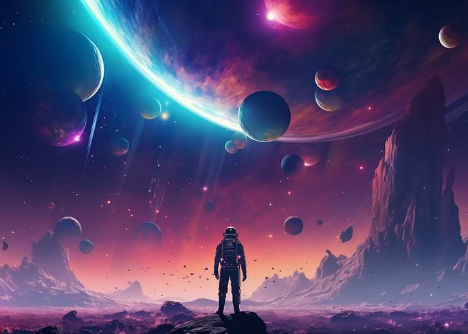 Valley Of Galaxy Landscape