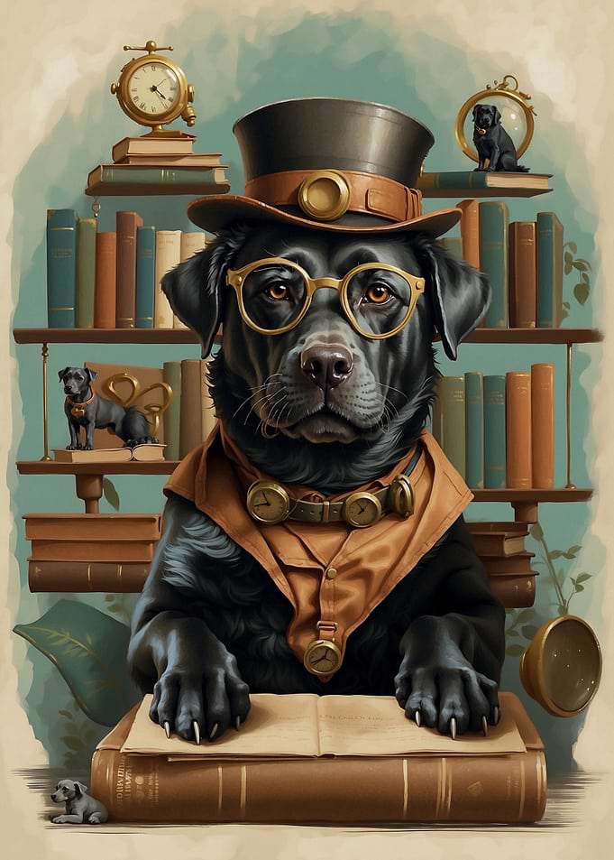 Smart Black Lab Retriever