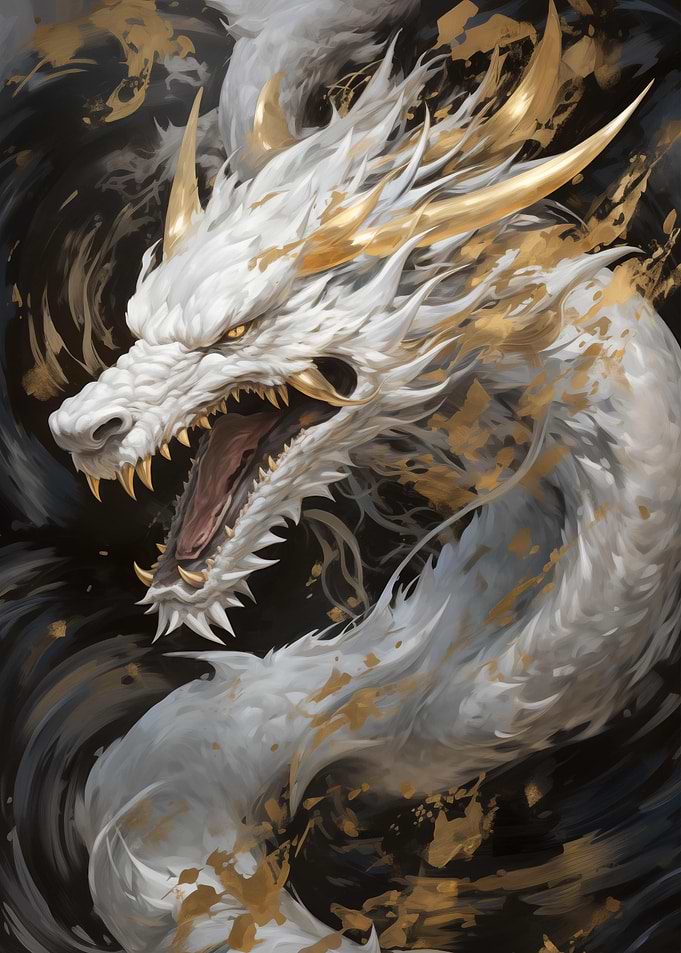 Chinese Dragon Gold Ink