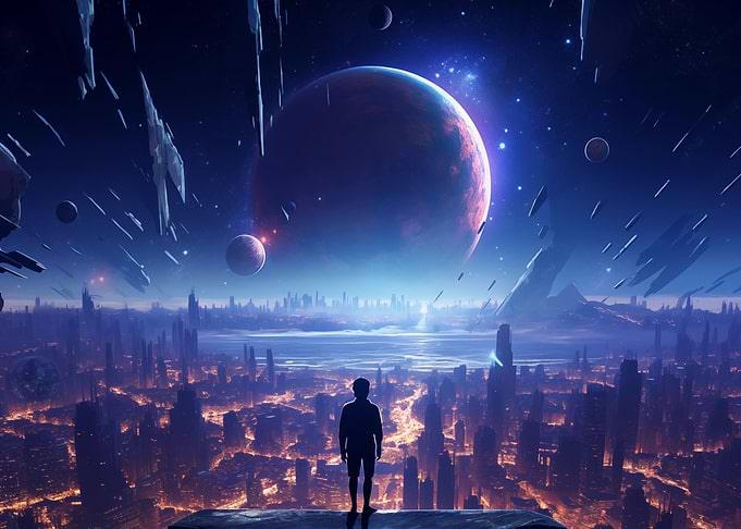 Valley Of Galaxy Landscape