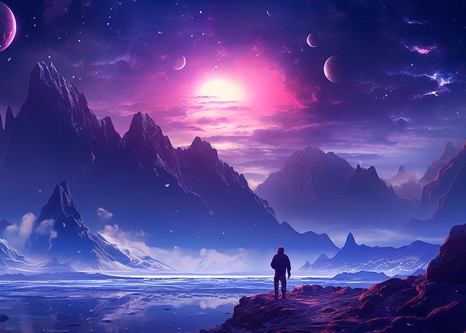 Valley Of Galaxy Landscape