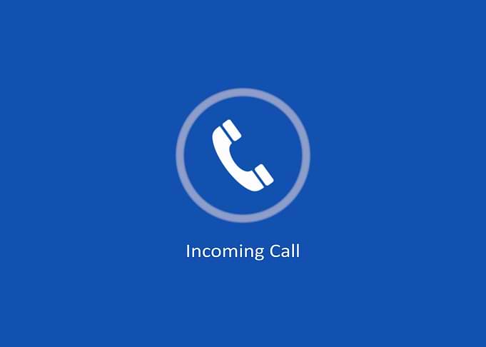 Incoming call sharp blue