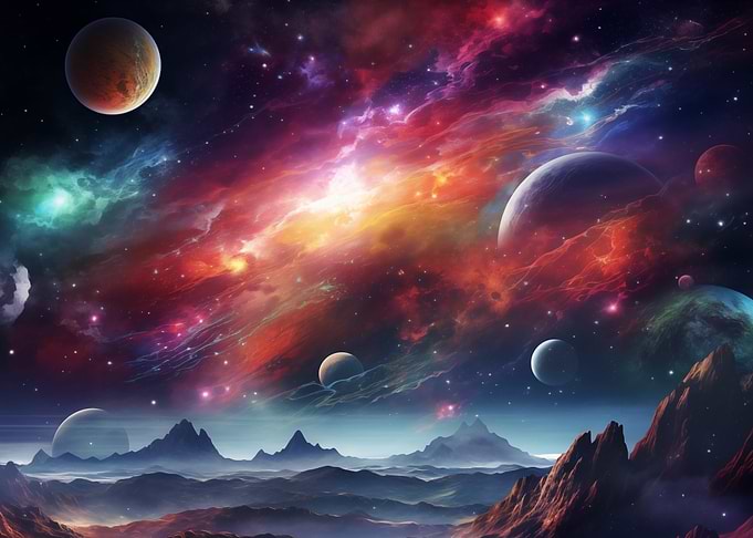 Valley Of Galaxy Landscape