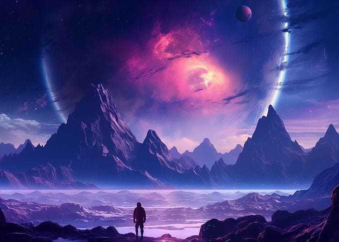 Valley Of Galaxy Landscape