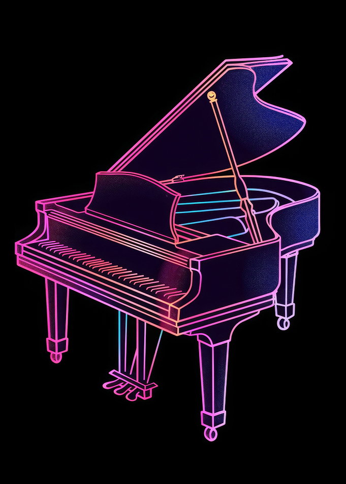 Piano Music Neon