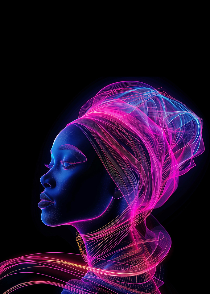 African woman neon