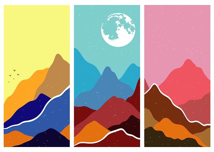 Abstract japanese mountain
