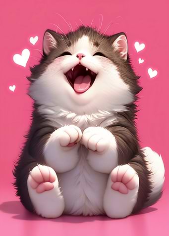 Cute Joyful Kitten