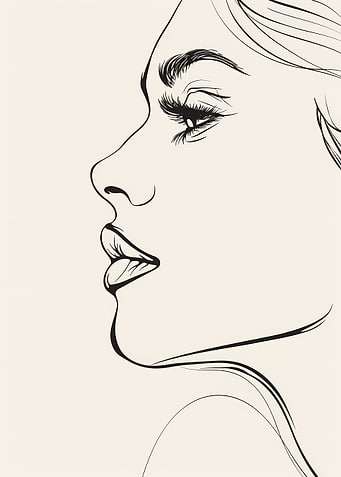 Line Art Woman Profile