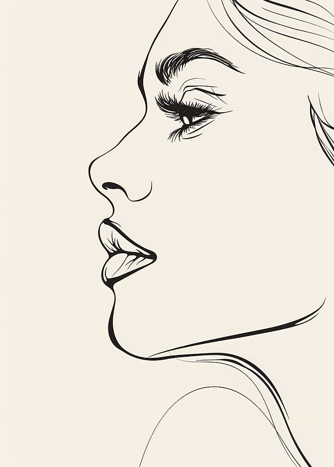 Line Art Woman Profile
