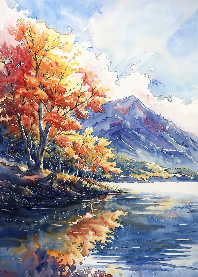 Autumn Lake Mirror