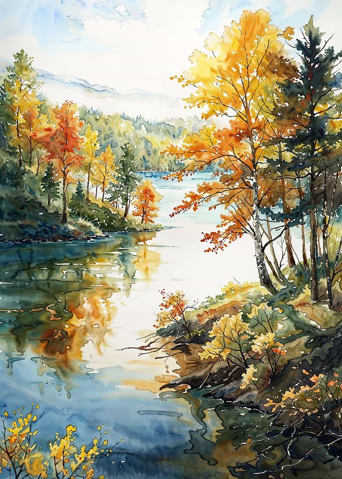 Golden Autumn Reflection