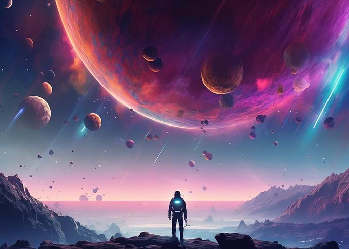 Valley Of Galaxy Landscape