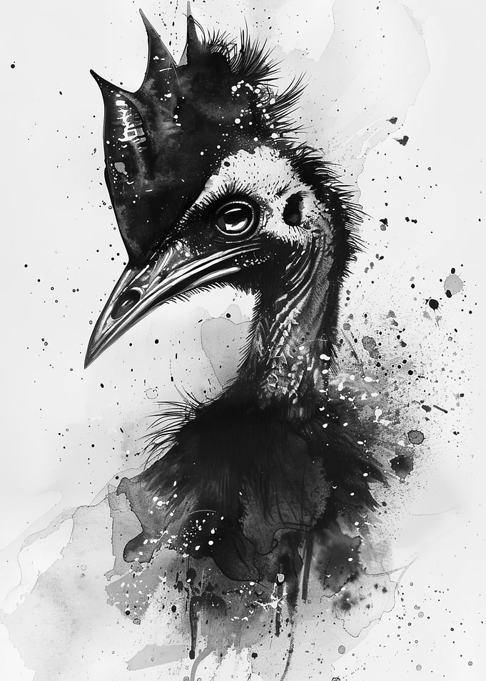Cassowary Watercolor