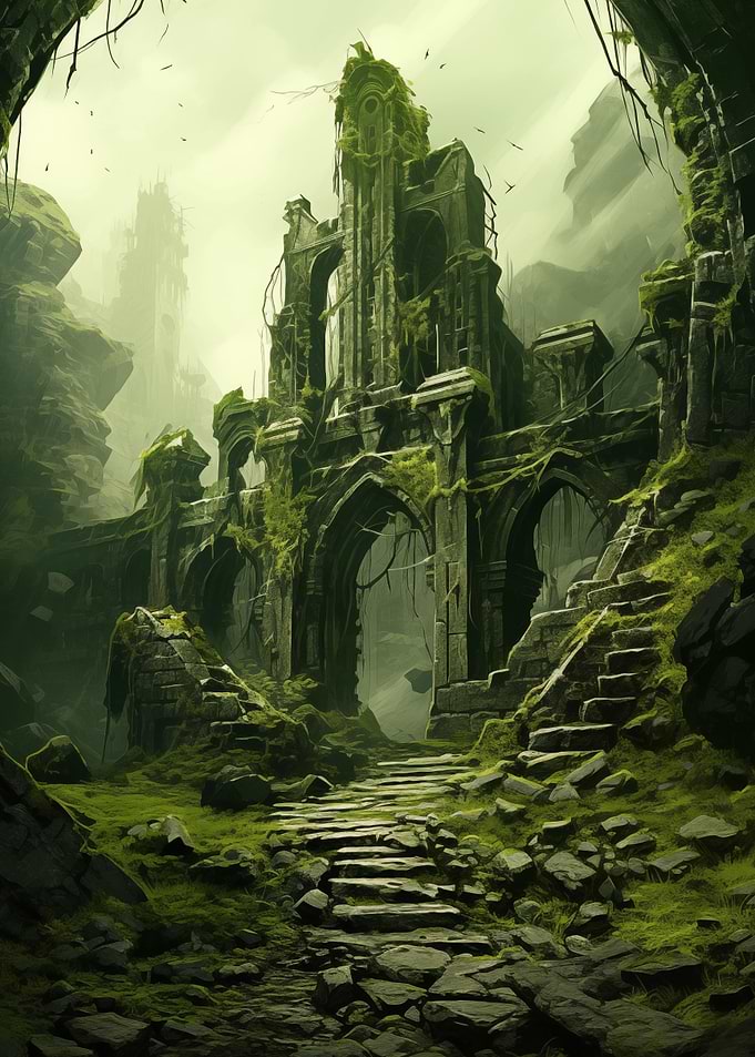 A Ruined Castle In Fog