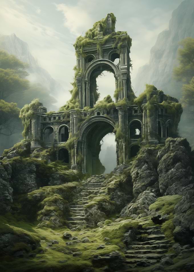 A Ruined Castle In Fog