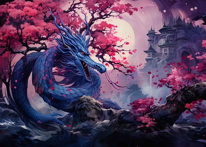 cherry blossom dragon
