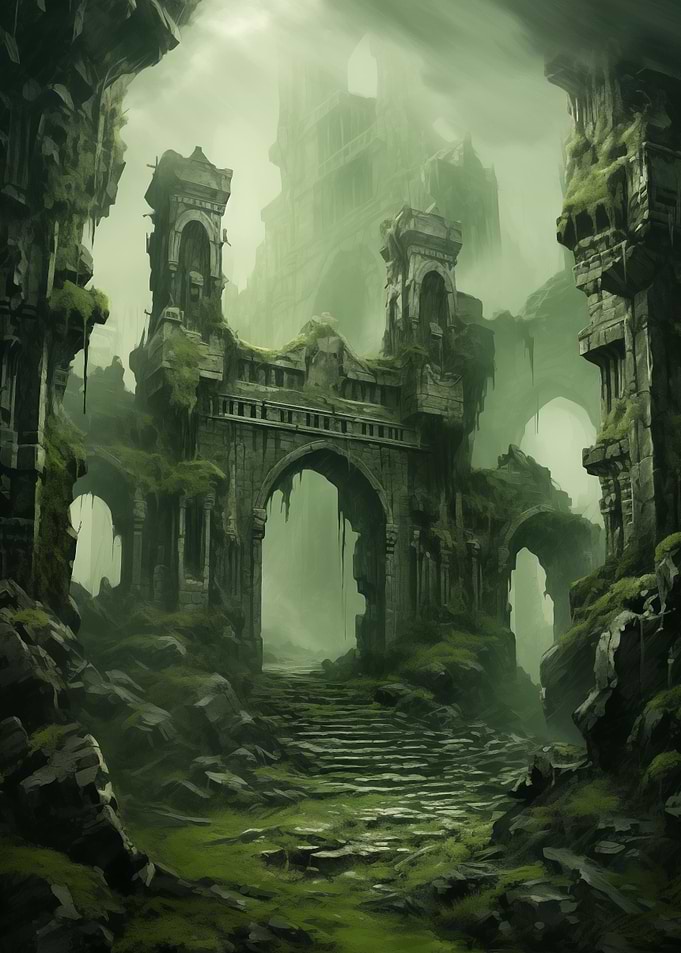 A Ruined Castle In Fog