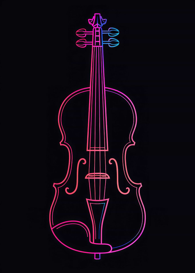 Violin Music Neon