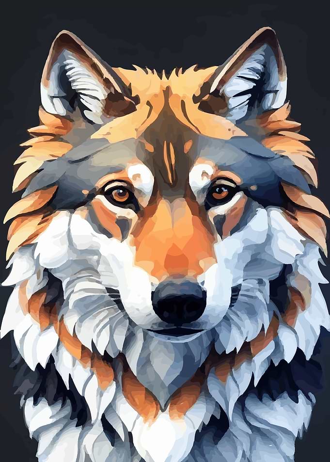 Snowy Anime Wolf