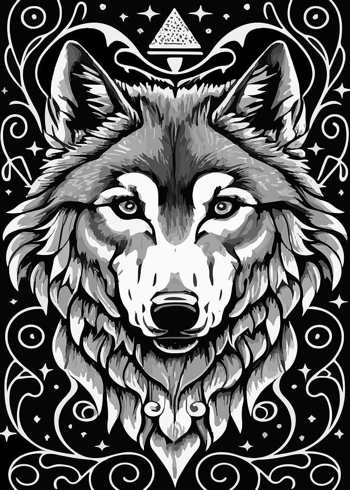 Black White Wolf Joy