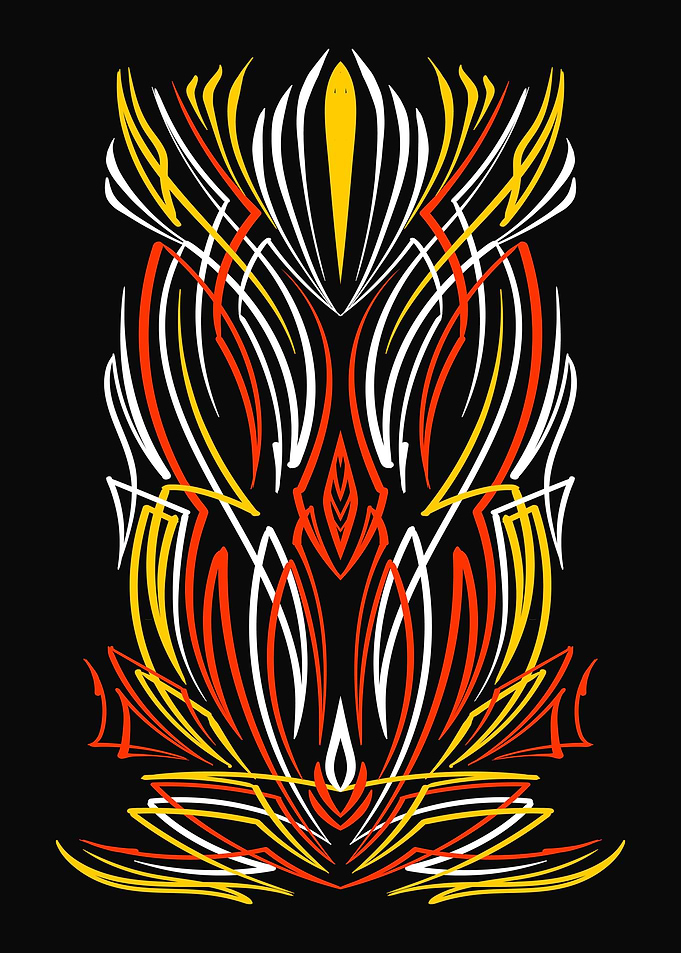 Retro Floral Pinstriping