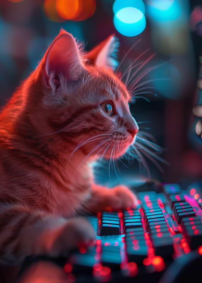 Cat Gaming Lazy