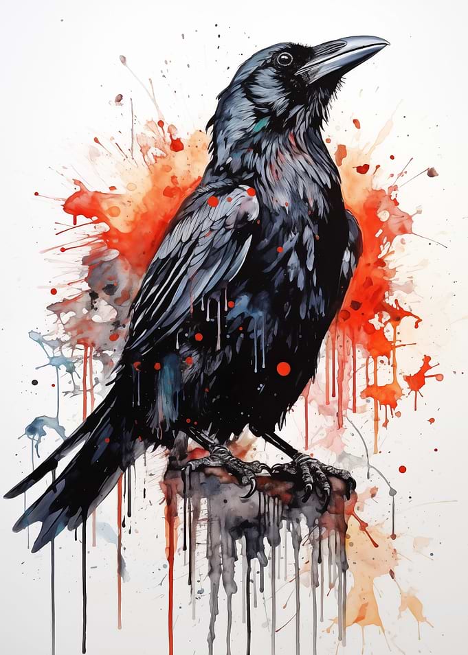 Ravens Watercolor