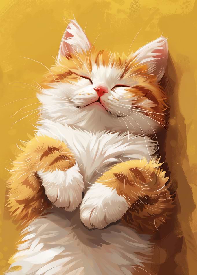 Cozy Tabby Cat Art